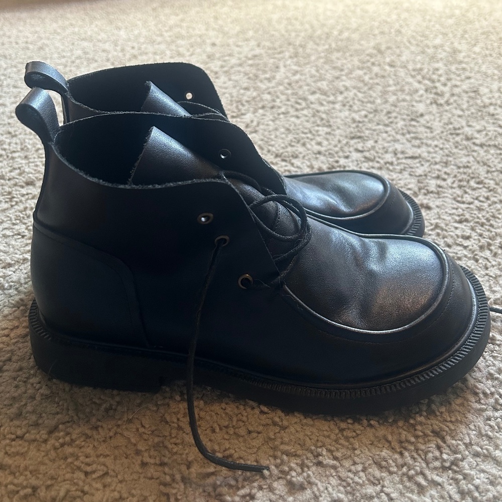 Women's Ankle Boots Oxford Shoes Wide Toe Box Lace up Genuine Leather Handmade